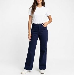 CROFT & BARROW Secretly Slimming Stretch Straight Leg Pants Navy Size 8 NWT